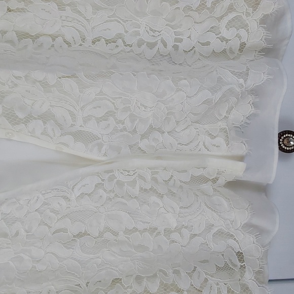 Chico's Womens Cream Camisole open lace Cardigan Set Neutral DAINTY Sz.1P - Picture 3 of 11